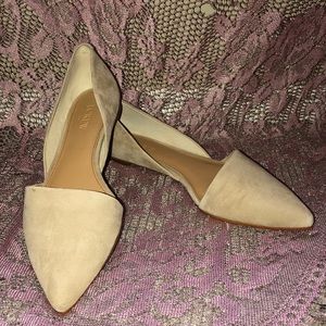 J crew nude suede flats